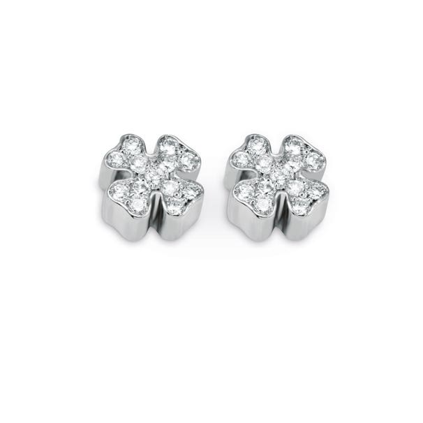 9 kt white gold earrings with diamonds