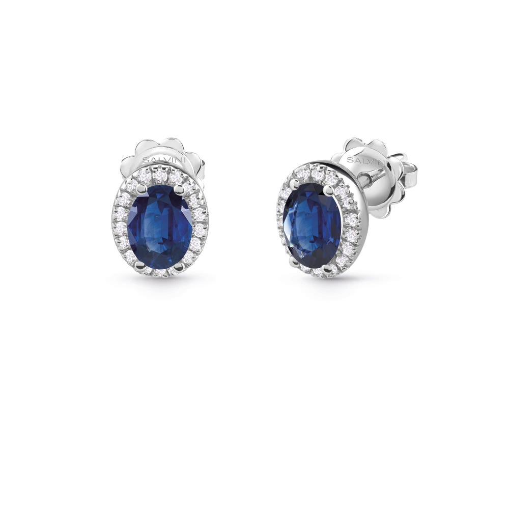 White gold earrings with diamonds and sapphires DORA SALVINI 20057650 - 1