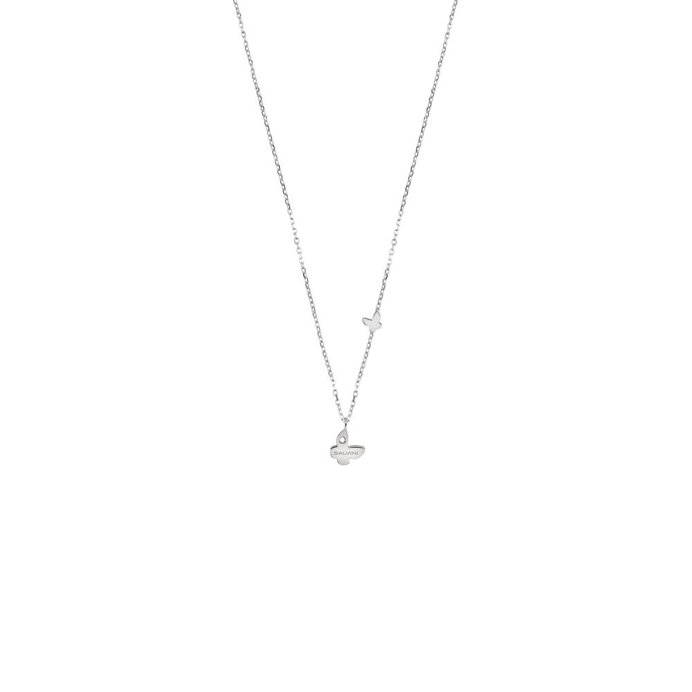 9 kt white gold necklace with diamonds BE HAPPY SALVINI 20060185 - 1