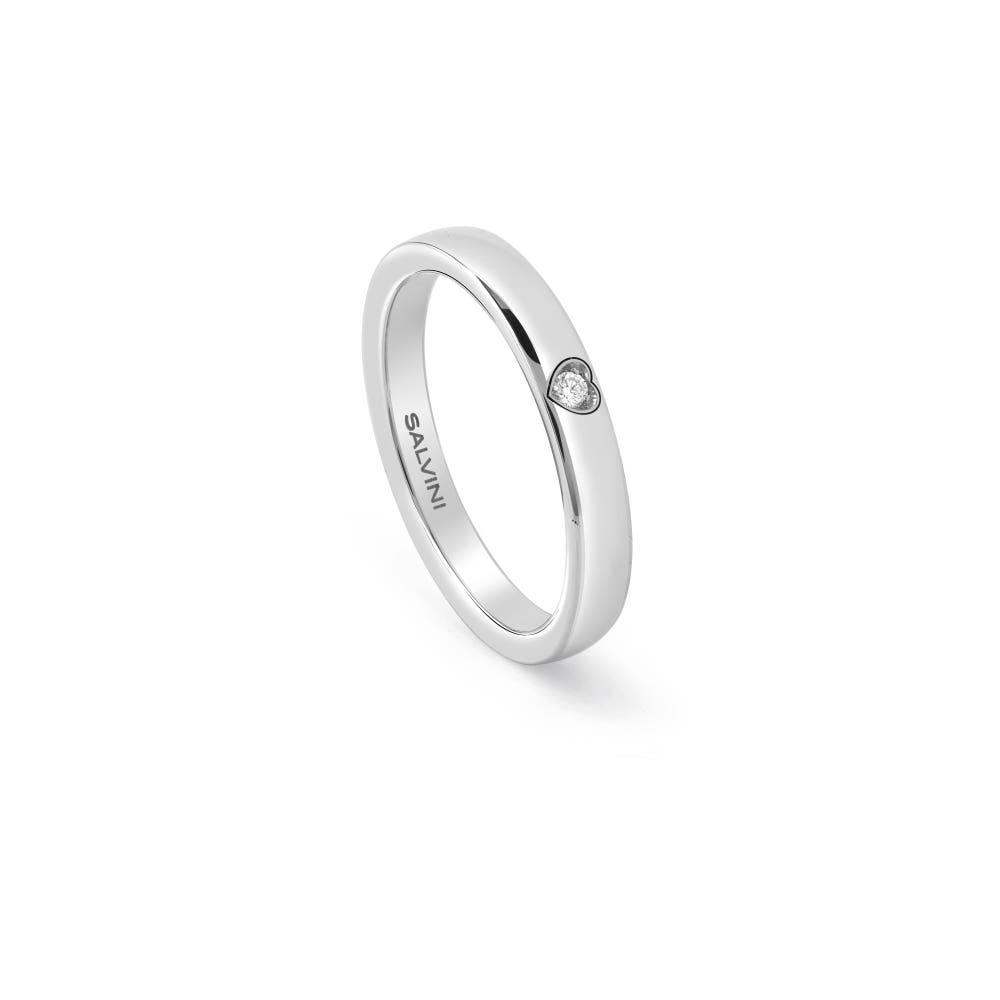 White gold wedding ring with external diamond, 3.00 mm. BATTITO SALVINI 20077767_c - 1