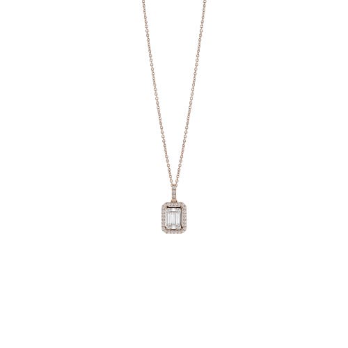 Pink gold necklace with diamonds