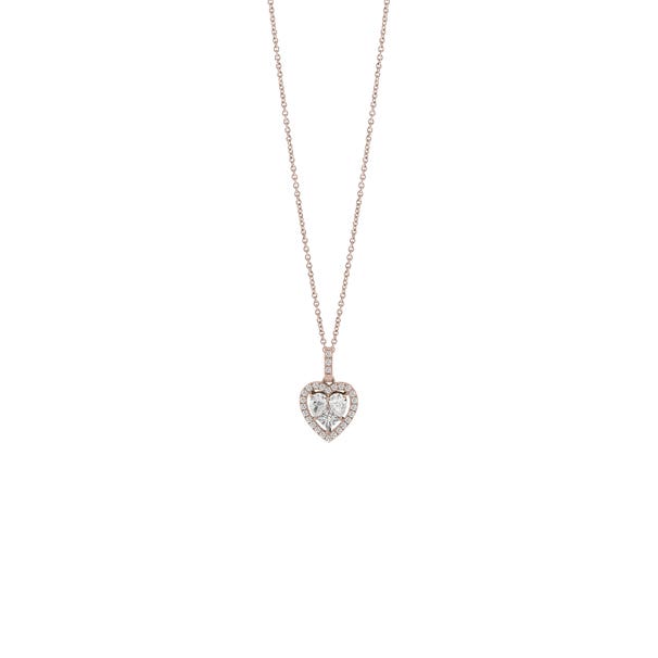 Pink gold necklace with diamonds