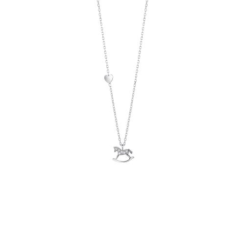 9 kt white gold necklace with diamonds