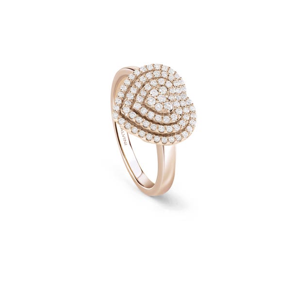 Pink gold ring with diamonds