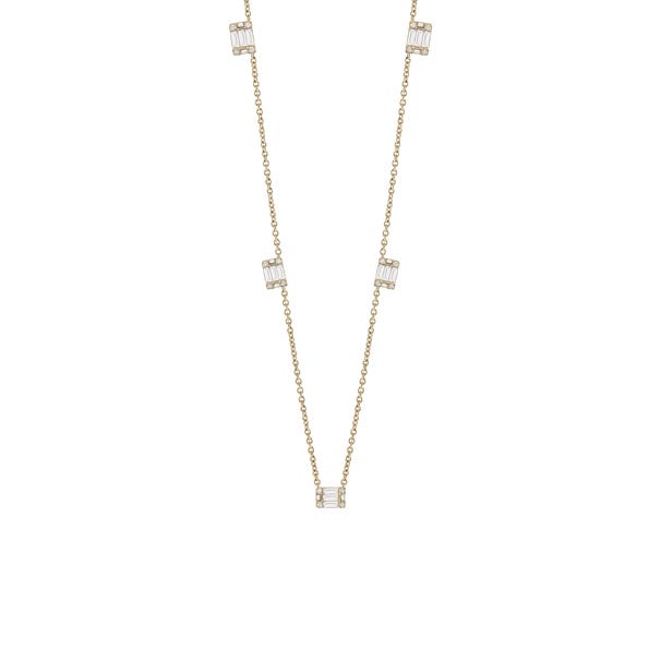 Yellow gold necklace with diamonds