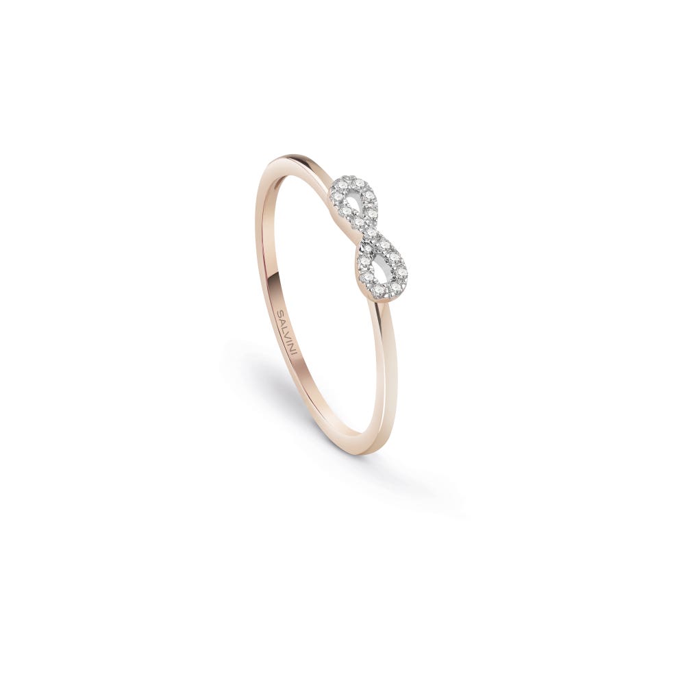 Pink gold ring with diamonds I SEGNI SALVINI 20094182_c - 1