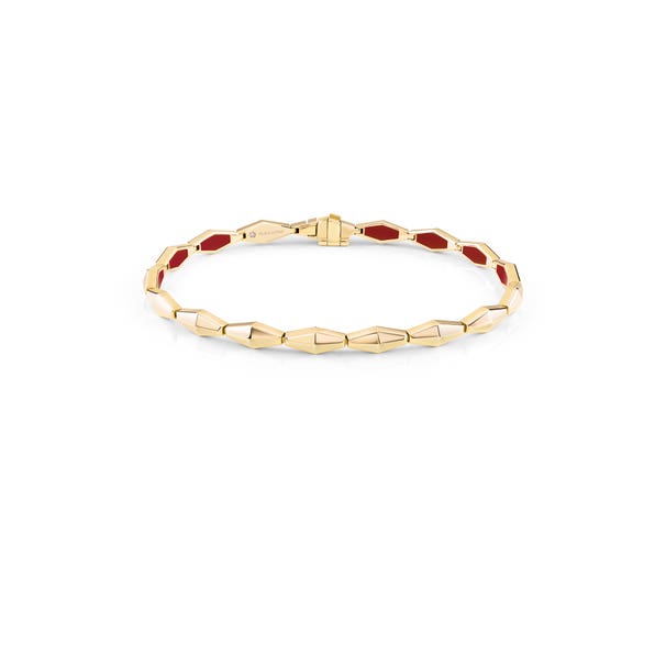 Yellow gold bracelet with red hybrid ceramic EVA SALVINI 20101392_c - 1